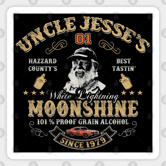 Moonshine Dukes of Hazzard Uncle Jesse Magnet by Alema Art